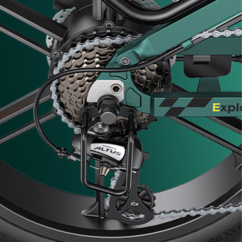 Nahaufnahme der Shimano 8-Gang-Schaltung