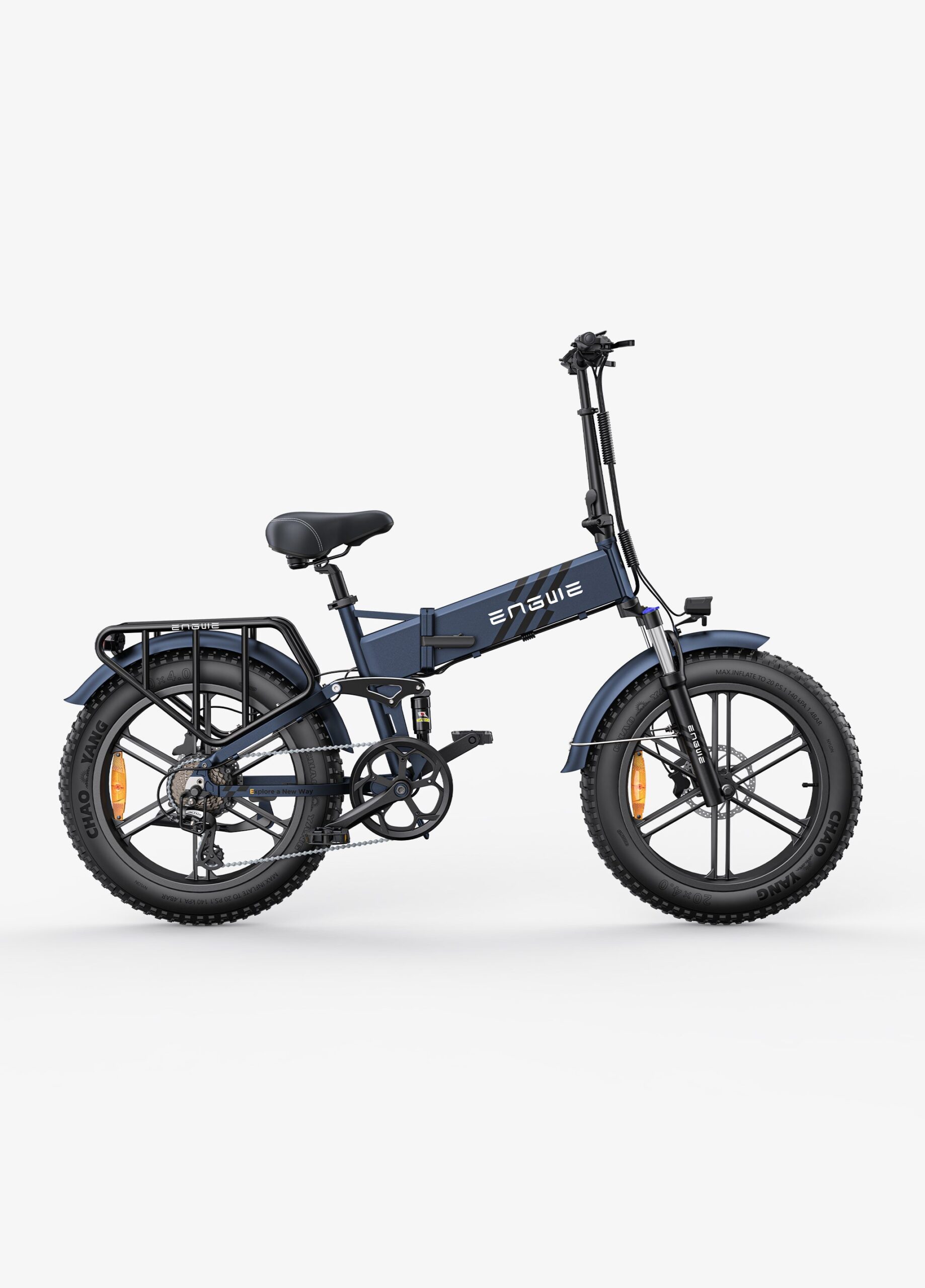 ENGWE Engine Pro 2.0 – Midnight Blue ENGWE Engine Pro 2.0 folding e-bike in Midnight Blue, side view